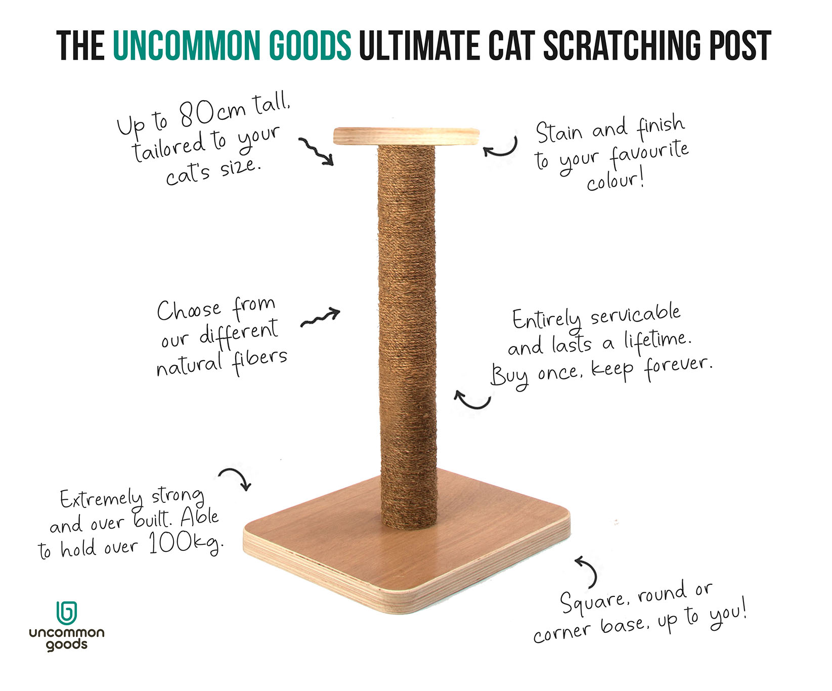 Uncommon Goods Singapore builds and designs unique cat scratching posts